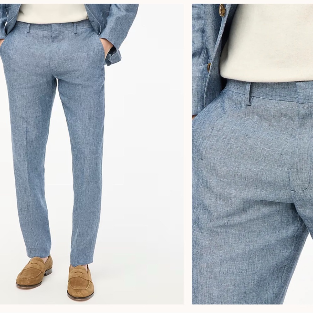 Men's linen blue suit Pants